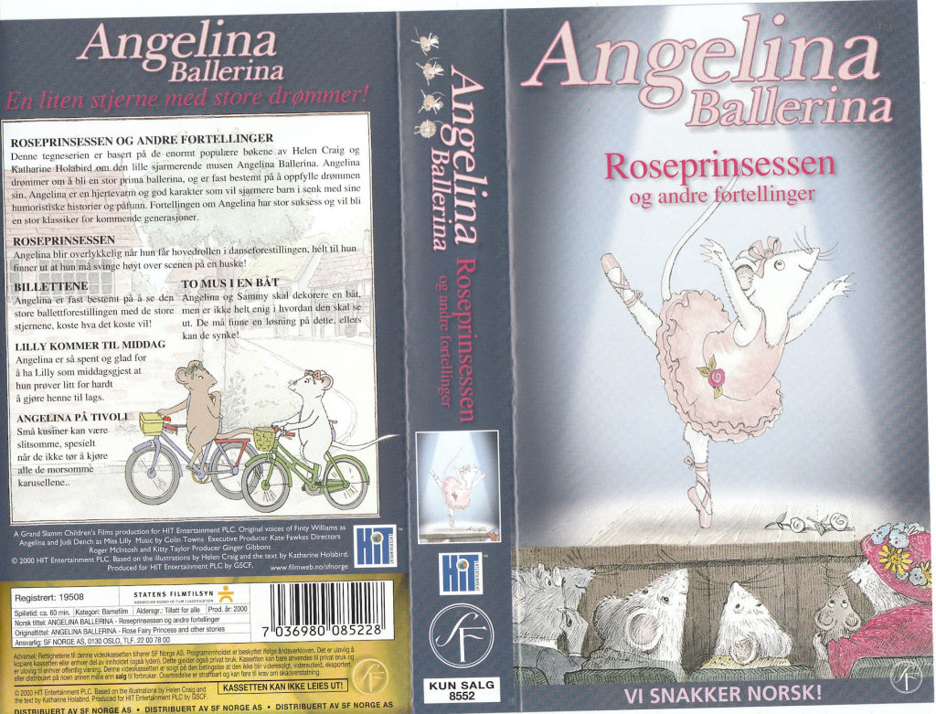 Download / Stream: Angelina Ballerina. Roseprinsessen Og Andre Fortellinger. 2000. Vhs. Norwegian