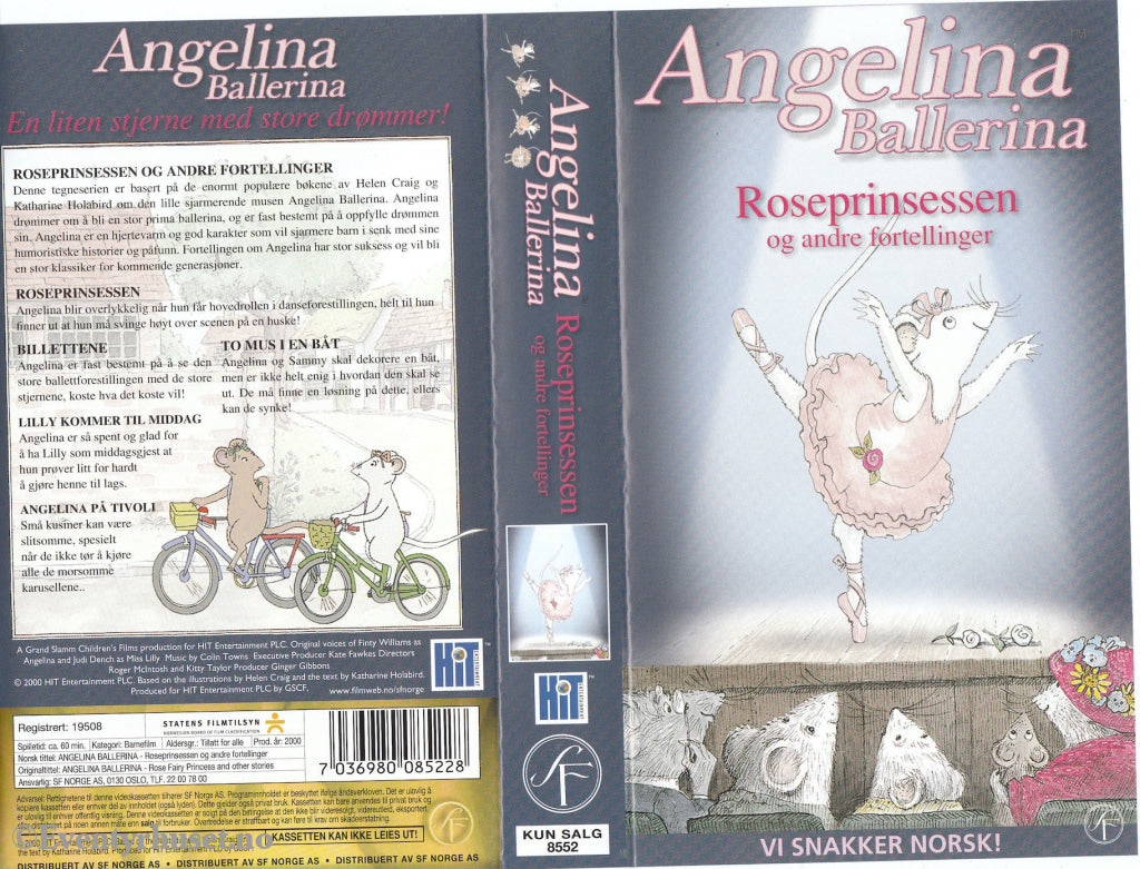 Download / Stream: Angelina Ballerina. Roseprinsessen Og Andre Fortellinger. 2000. Vhs. Norwegian