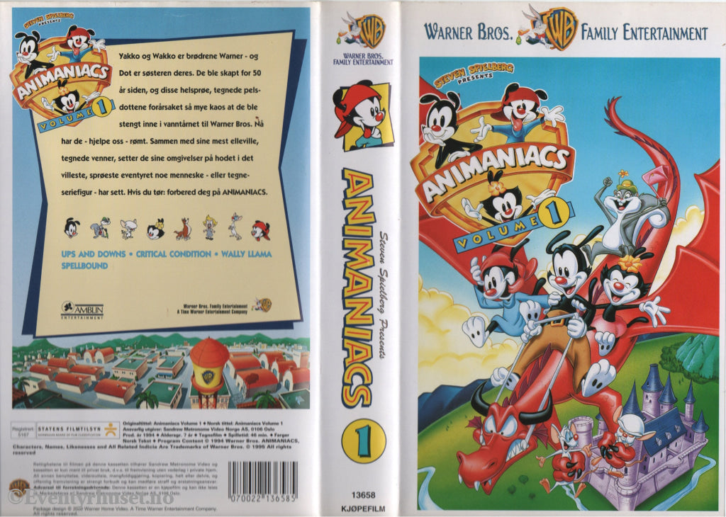 Download / Stream: Animaniacs. Vol. 1. VHS SB. Norwegian subtitles. VHS