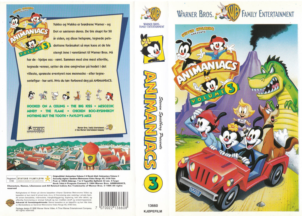 Download / Stream: Animaniacs. Vol. 3. 1994. VHS SB. Norwegian subtitles. VHS
