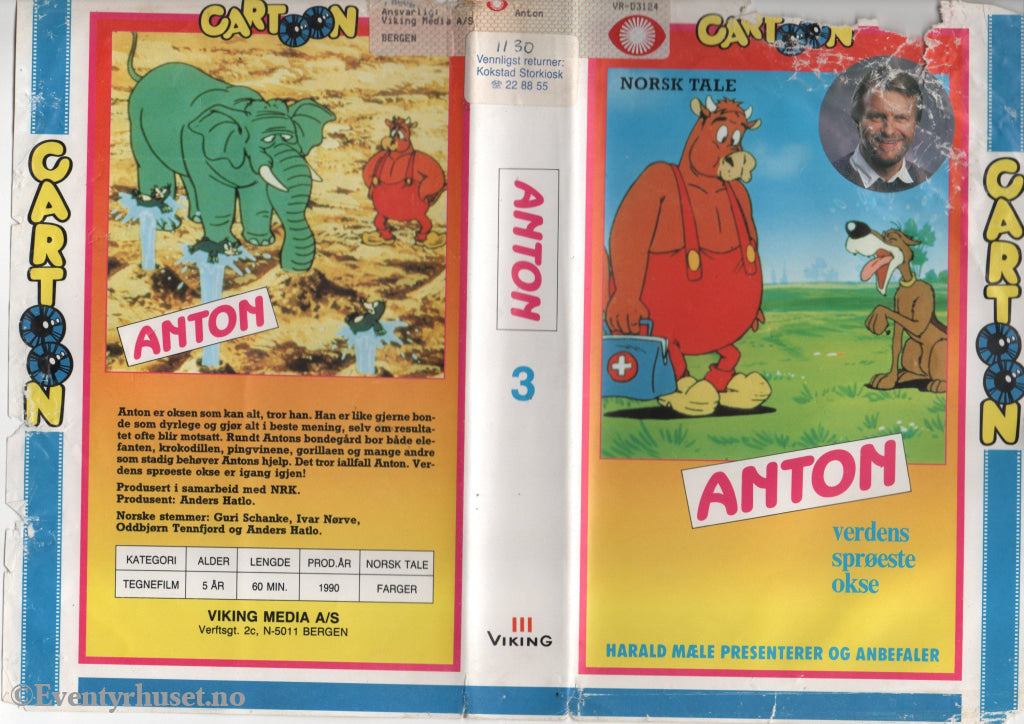 Download / Stream: Anton. Vol. 3. Anton - Verdens Sprøeste Okse. 1990. Vhs Big Box. Norwegian