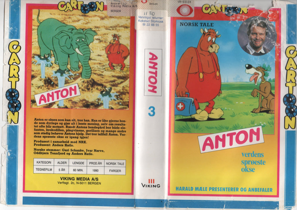 Download / Stream: Anton. Vol. 3. Anton - Verdens Sprøeste Okse. 1990. Vhs Big Box. Norwegian