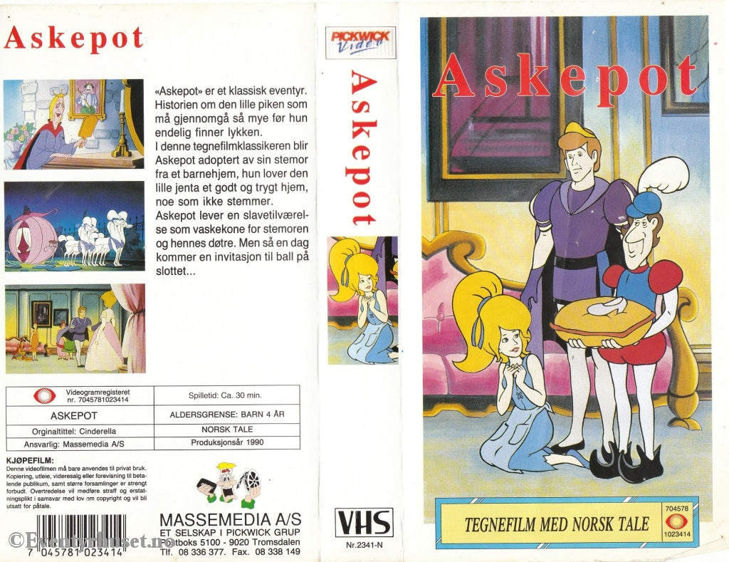 Download / Stream: Askepott. 1990. Vhs. Norwegian Dubbing. Vhs