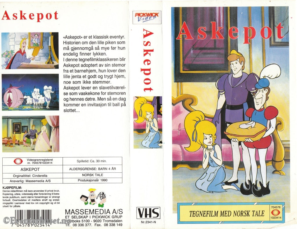 Download / Stream: Askepott. 1990. Vhs. Norwegian Dubbing. Vhs