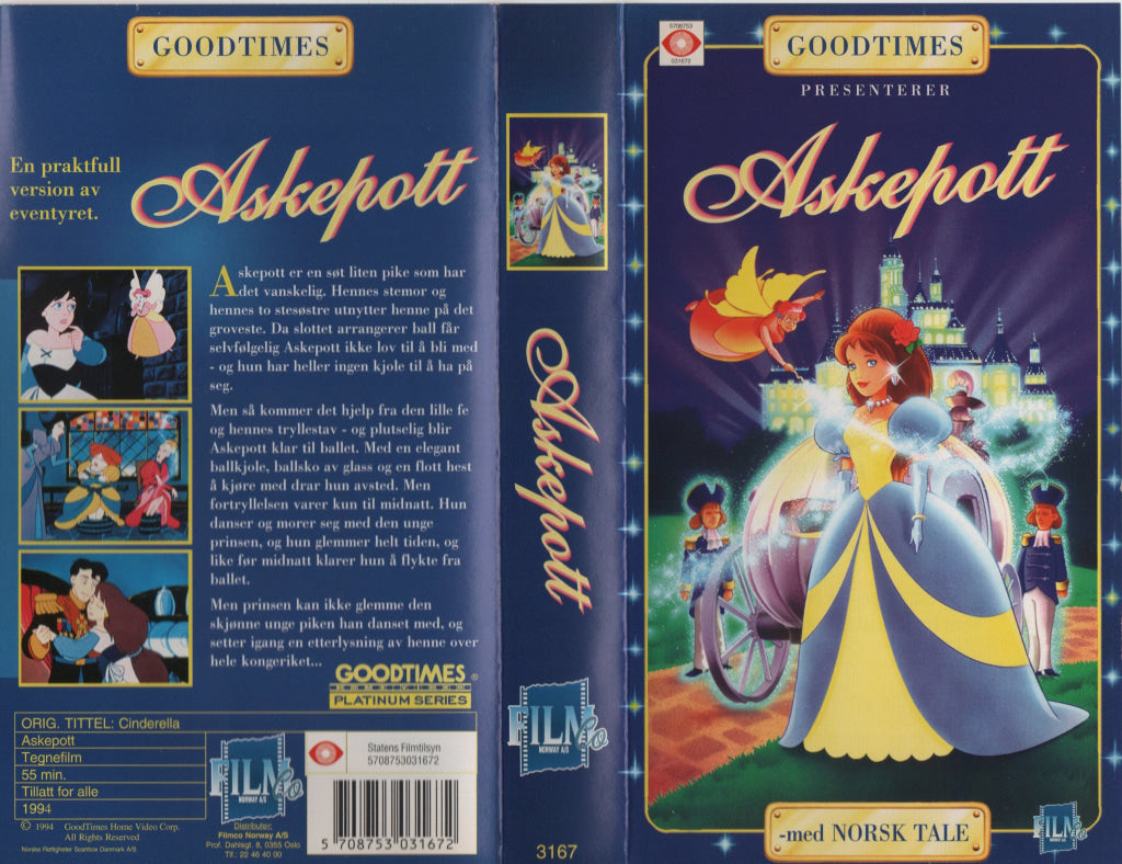 Download / Stream: Askepott (Goodtimes). 1994. VHS SB. Norwegian dubbing. VHS