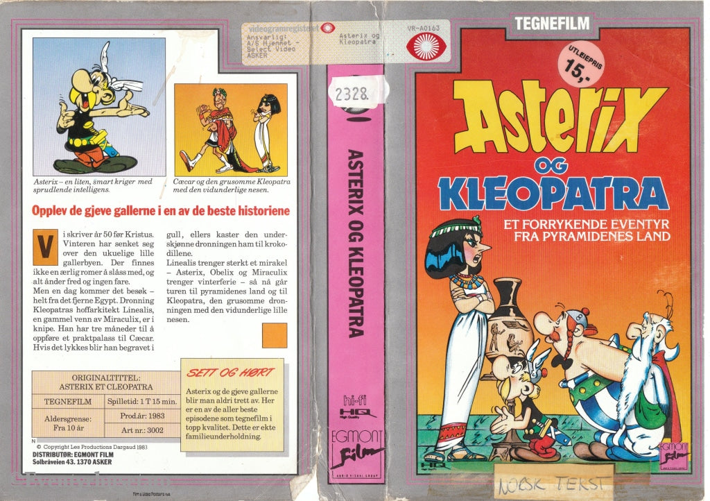 Download / Stream: Asterix & Kleopatra (Asterix And Cleopatra). 1983. Vhs Big Box. Norwegian