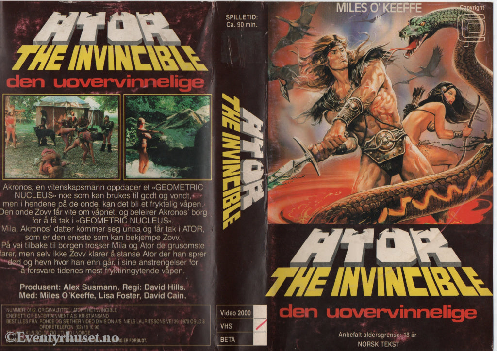 Download / Stream: Ator The Invincible (Den uovervinnelige). VHS Big Box. Norwegian subtitles. VHS