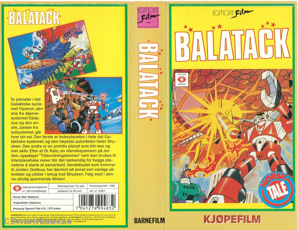 Download / Stream: Balatack. 1985. Vhs. Norwegian Dubbing. Vhs