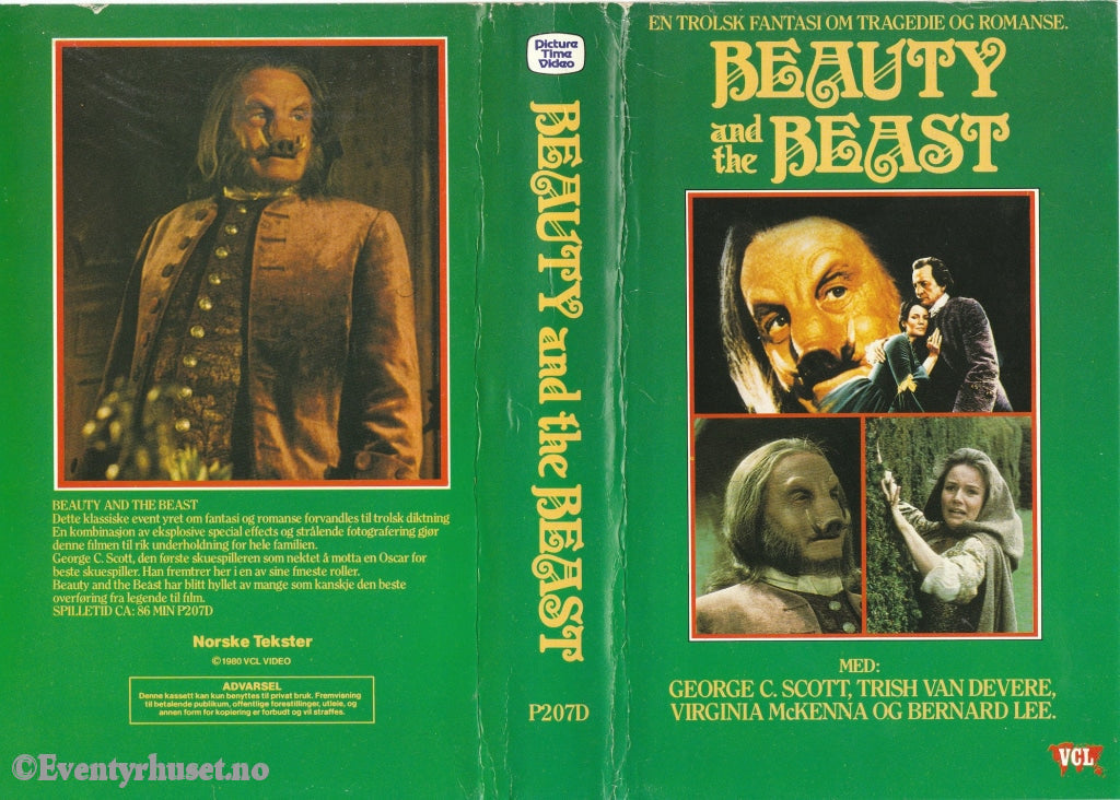 Download / Stream: Beauty & The Beast (Skjønnheten Og Udyret). 1980. Vhs Big Box. Norwegian