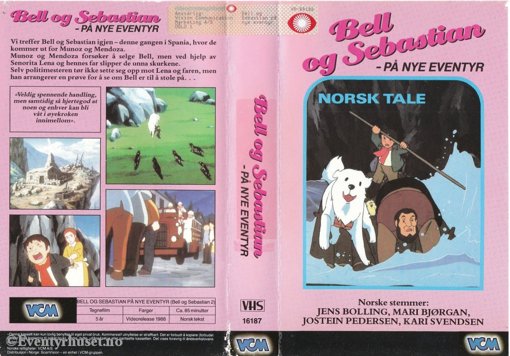 Download / Stream: Bell Og Sebastian På Nye Eventyr. 1988. Vhs Big Box. Norwegian Dubbing.