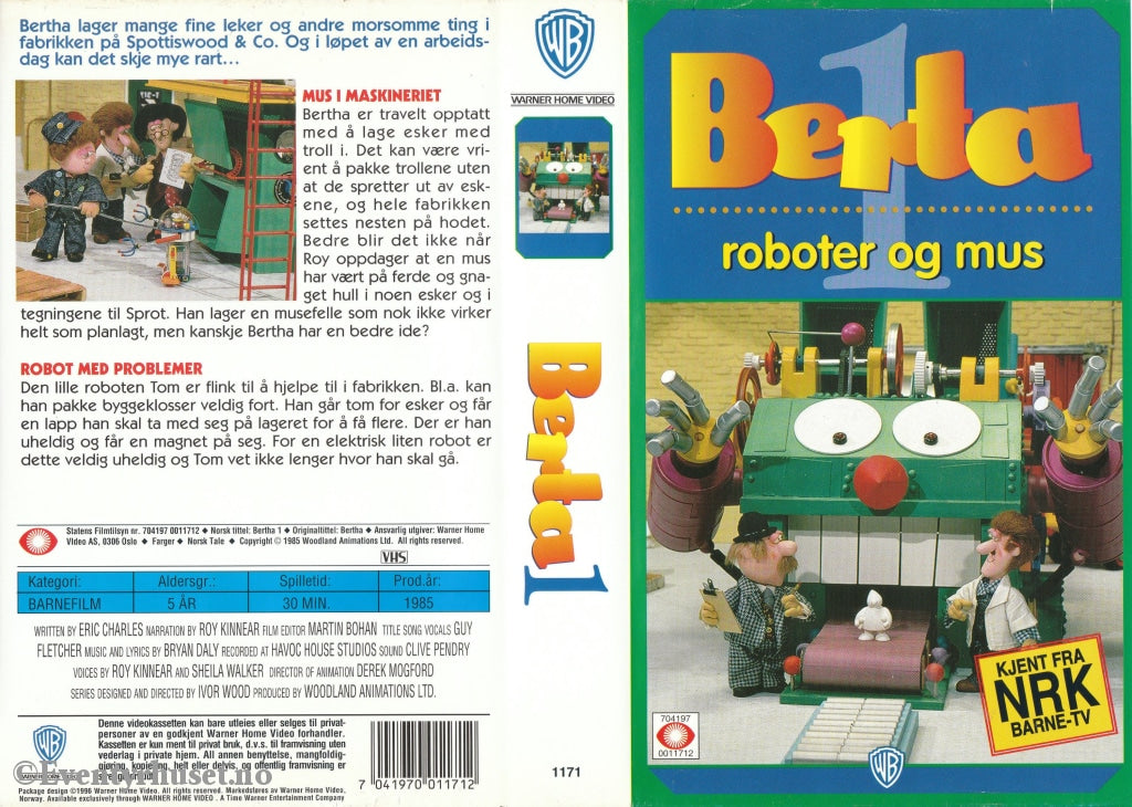 Download / Stream: Berta. Vol. 1. Roboter Og Mus (Bertha). Vhs. Norwegian Dubbing. Stream Vhs
