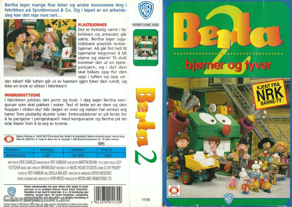 Download / Stream: Berta. Vol. 2. Bjørner Og Tyver (Bertha). Vhs. Norwegian Dubbing. Stream Vhs