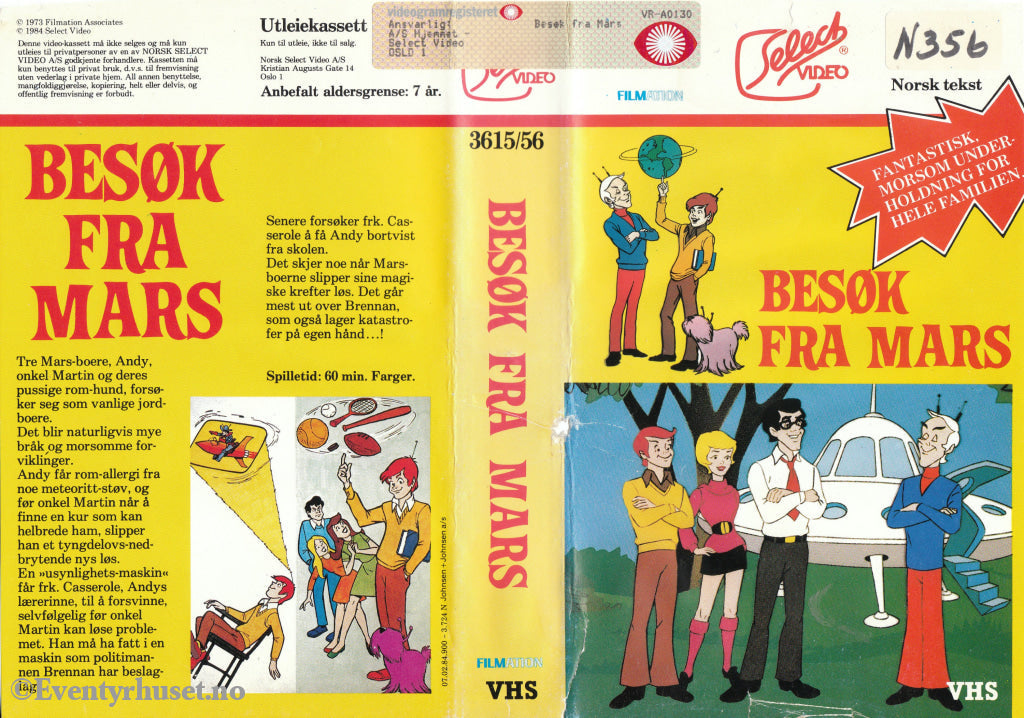Download / Stream: Besøk From Mars (Filmations My Favorite Martians). 1973/84. Vhs. Norwegian