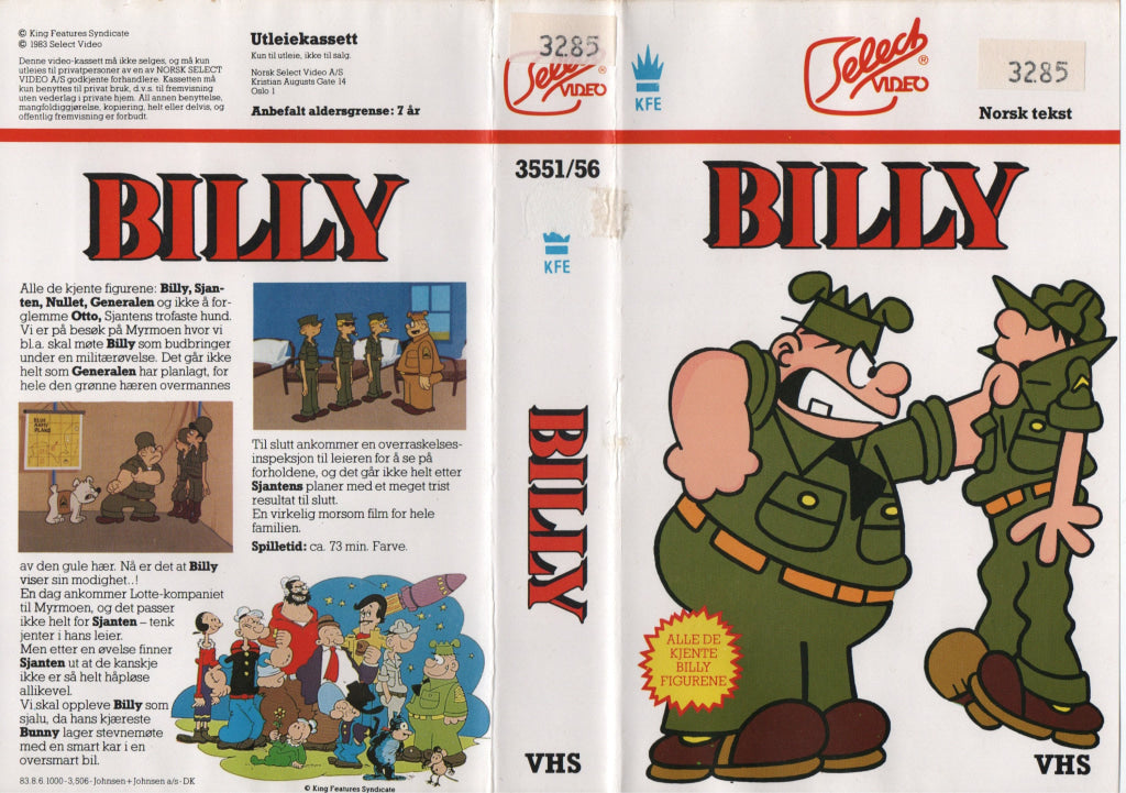 Download / Stream: Billy. 1983. VHS. Norwegian subtitles. VHS