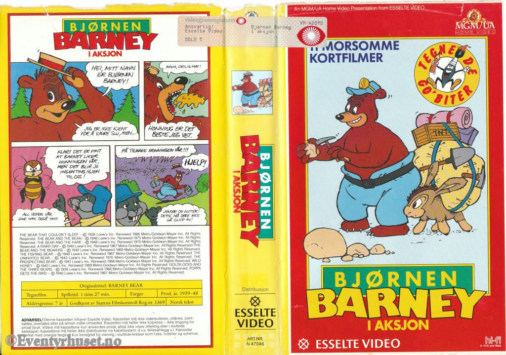 Download / Stream: Bjørnen Barney. Vol. 1. Barney I Aksjon. 1939-48. Vhs Big Box. Norwegian