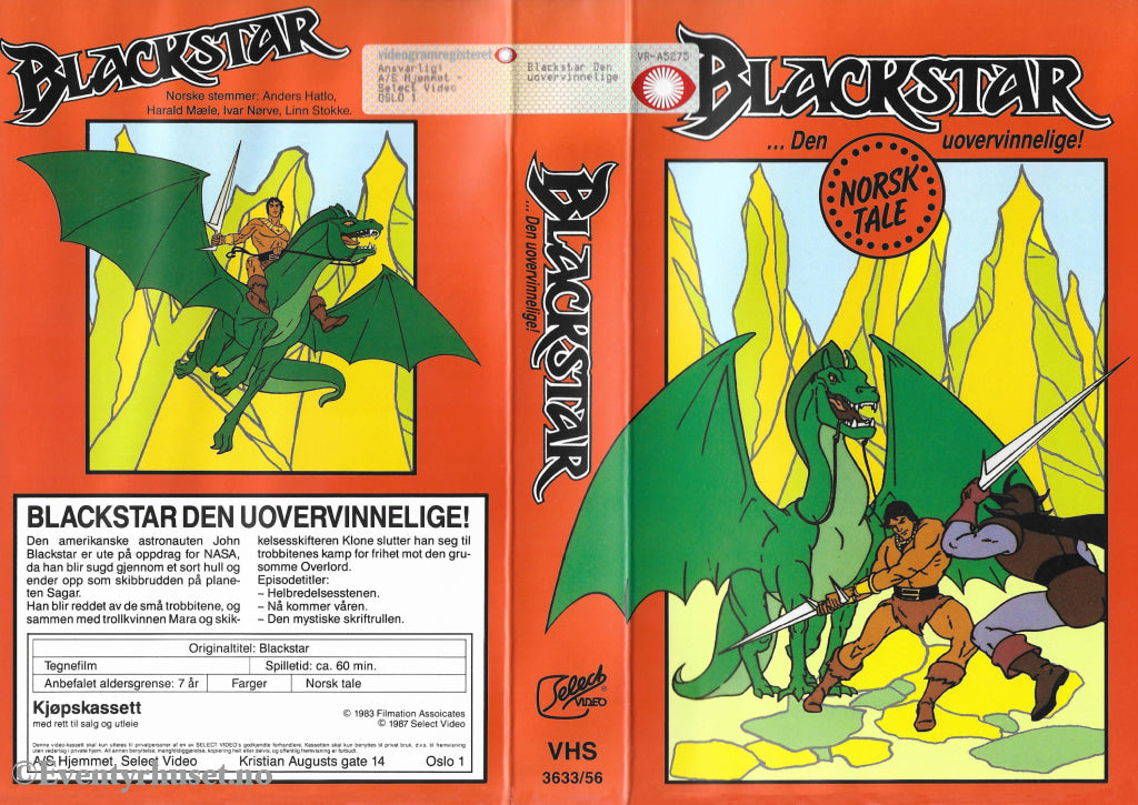 Download / Stream: Blackstar Den Uovervinnelige. 1983/87. Vhs Big Box. Norwegian Dubbing. Stream