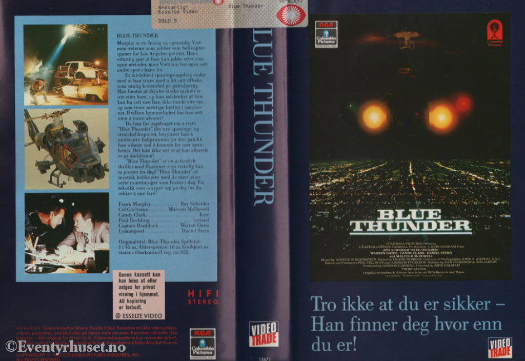 Download / Stream: Blue Thunder. 1983. Vhs Big Box. Norwegian Subtitles.