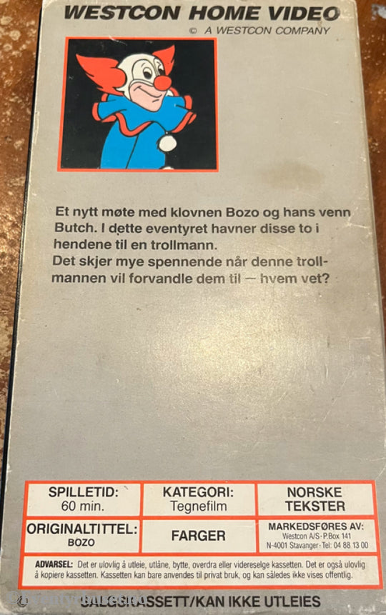 Download / Stream: Bozo. Vol. 1. VHS SB slipcase. Norwegian subtitles. VHS