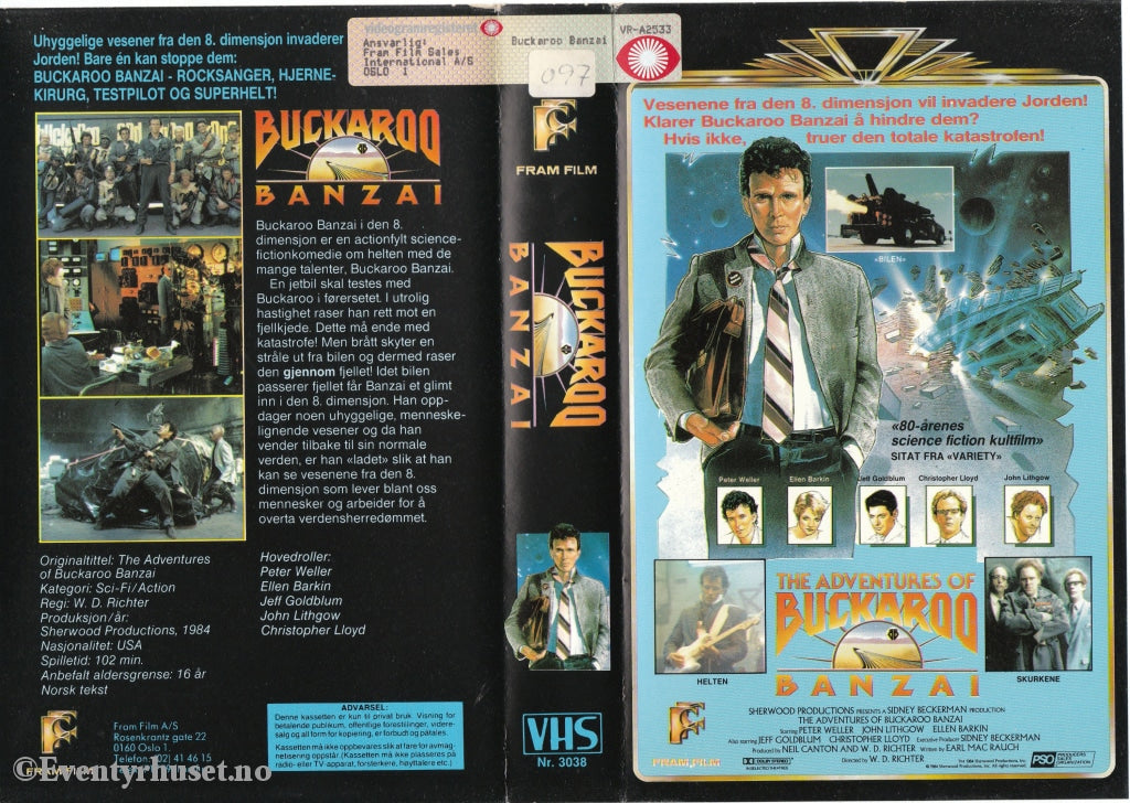 Download / Stream: Buckaroo Banzai. 1984. Vhs Big Box. Norwegian Subtitles.