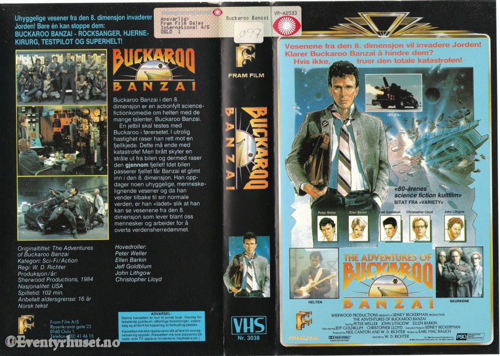Download / Stream: Buckaroo Banzai. 1984. Vhs Big Box. Norwegian Subtitles.