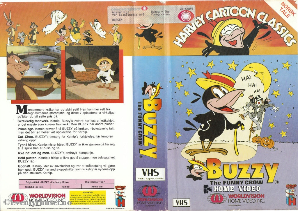 Download / Stream: Buzzy - The Funny Crow. 1987. Vhs Big Box. Norwegian Dubbing.