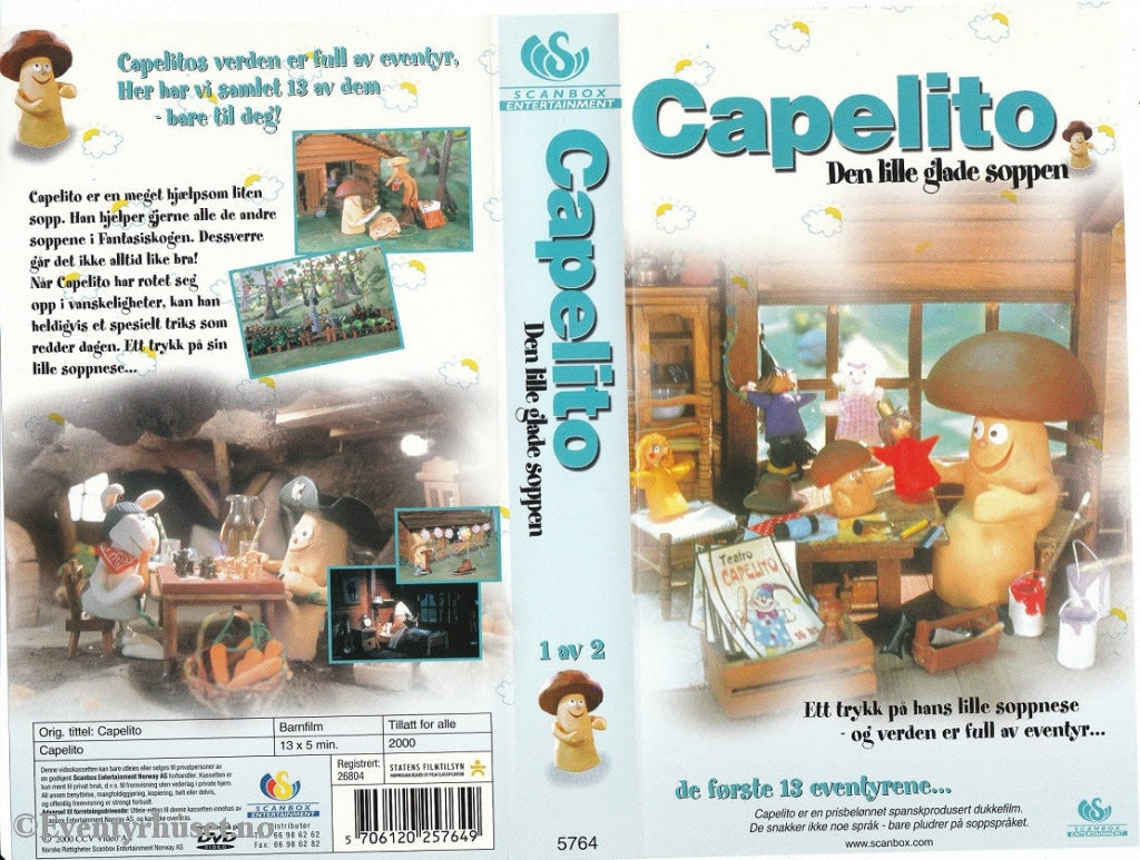 Download / Stream: Capelito - Den Lille Glade Soppen. Vol. 1. Vhs Norwegian Distribution.