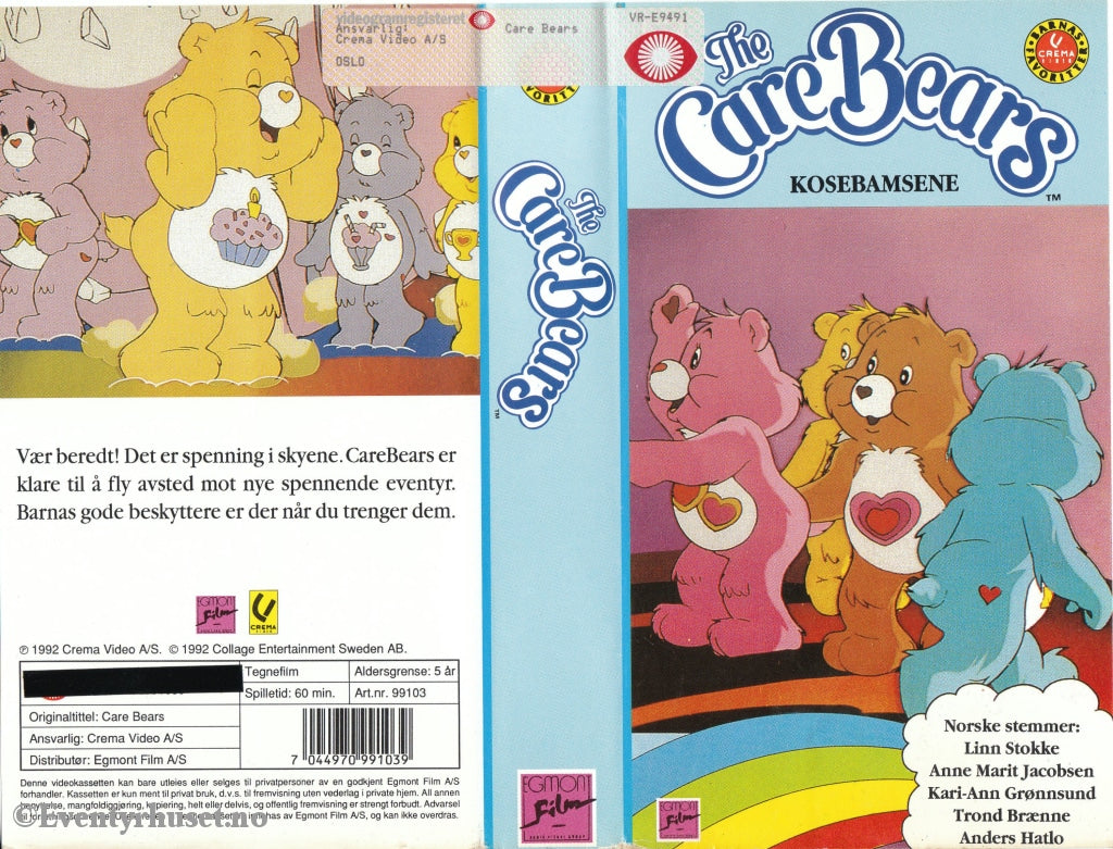 Download / Stream: Care Bears (Kosebamsene). 1992. Vhs. Norwegian Dubbing. Stream Vhs