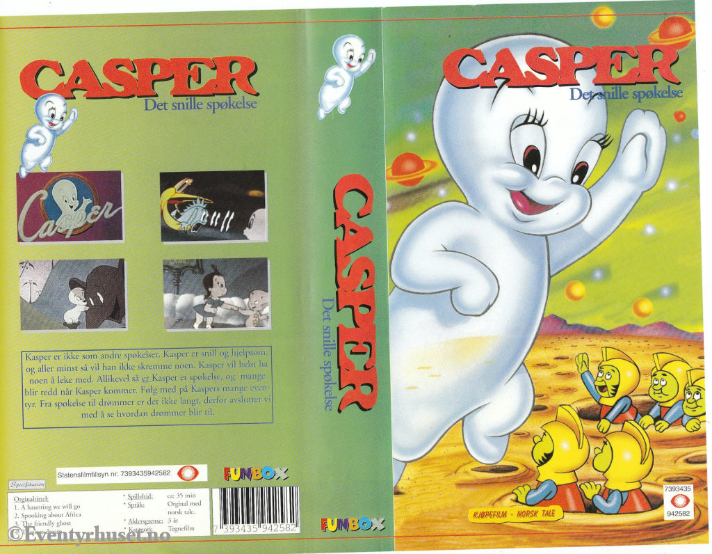 Download / Stream: Casper - Det Snille Spøkelse. Vhs. Norwegian Dubbing. Vhs