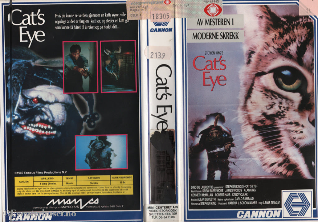 Download / Stream: Cat´s Eye. 1985. Vhs Big Box. Norwegian Subtitles.