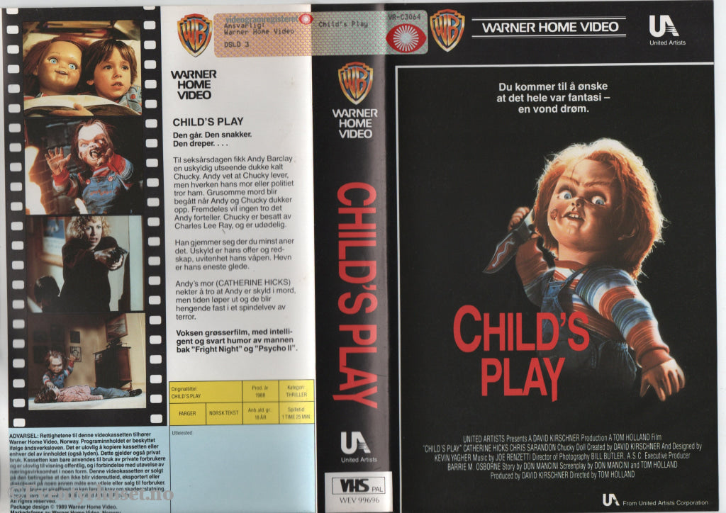 Download / Stream: Child’s Play. 1988. VHS Big Box. Norwegian subtitles. VHS