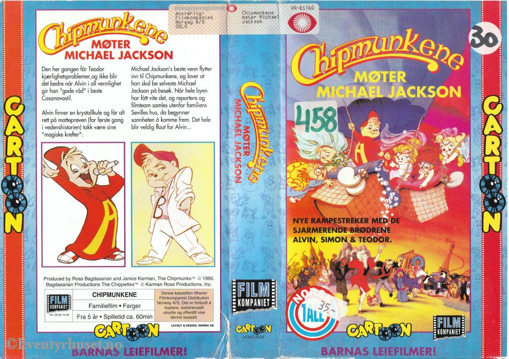 Download / Stream: Chipmunkene Møter Michael Jackson. 1990 (The Chipmunks). Vhs Big Box. Norwegian