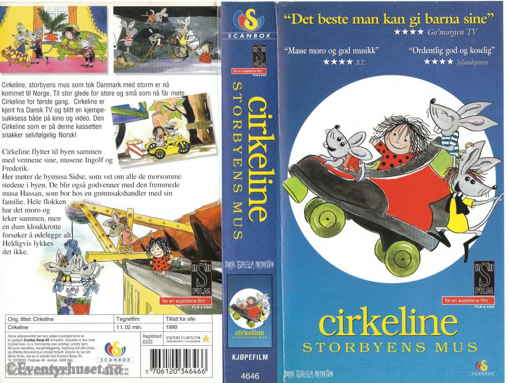 Download / Stream: Cirkeline - Storbyens Mus. 1999. Vhs. Norwegian Dubbing. Vhs