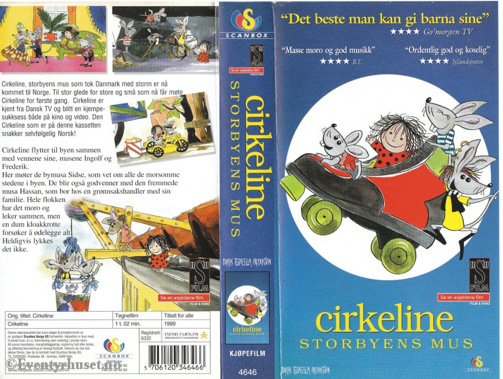Download / Stream: Cirkeline - Storbyens Mus. 1999. Vhs. Norwegian Dubbing. Vhs