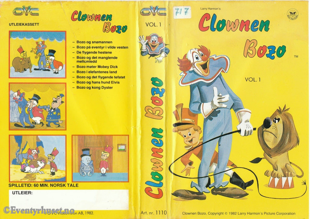 Download / Stream: Clownen Bozo. Vol. 1. 1982. Vhs Big Box. Norwegian Dubbing.