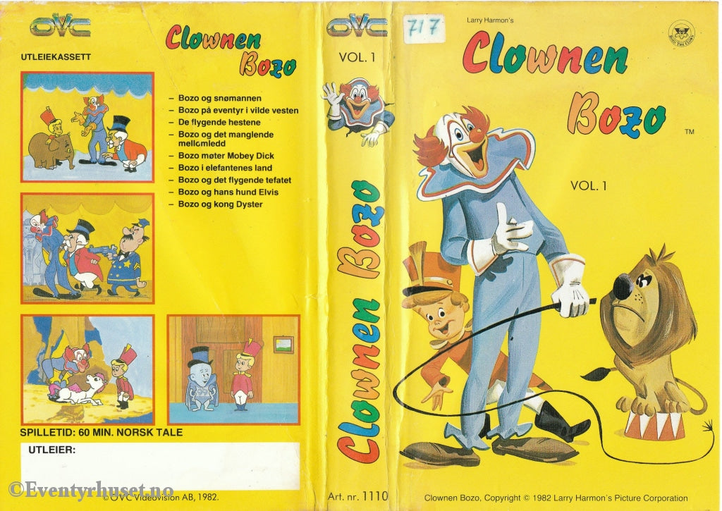 Download / Stream: Clownen Bozo. Vol. 1. 1982. Vhs Big Box. Norwegian Dubbing.