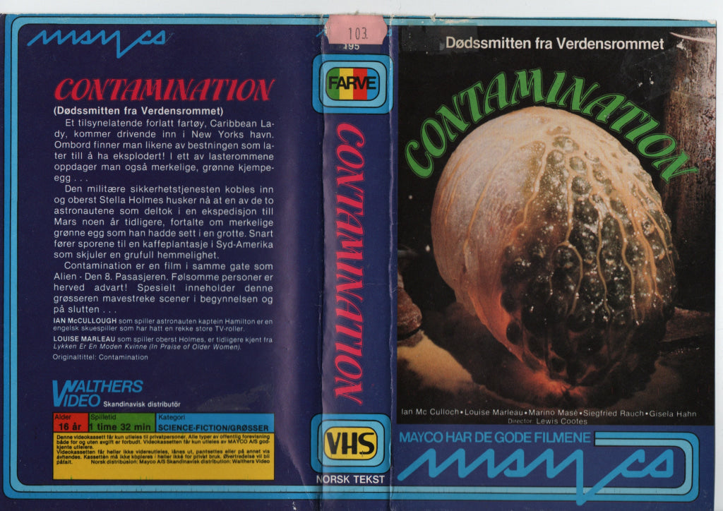Download / Stream: Contamination. 1980. VHS Big Box. Norwegian subtitles. VHS