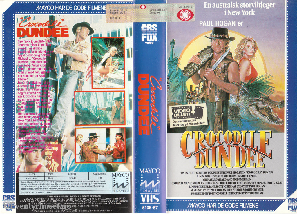 Download / Stream: Crocodile Dundee. 1986/87. Vhs Big Box. Norwegian Subtitles.