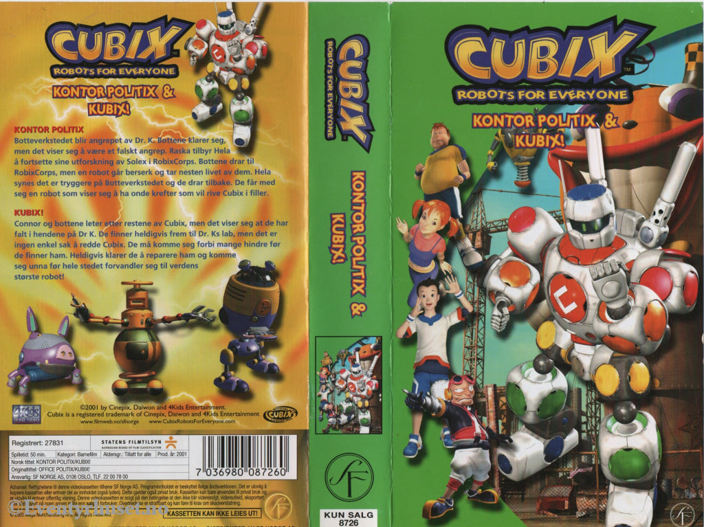 Download / Stream: Cubix. Kontor Politix & Kubix! 2001. VHS SB. Norwegian dubbing. VHS