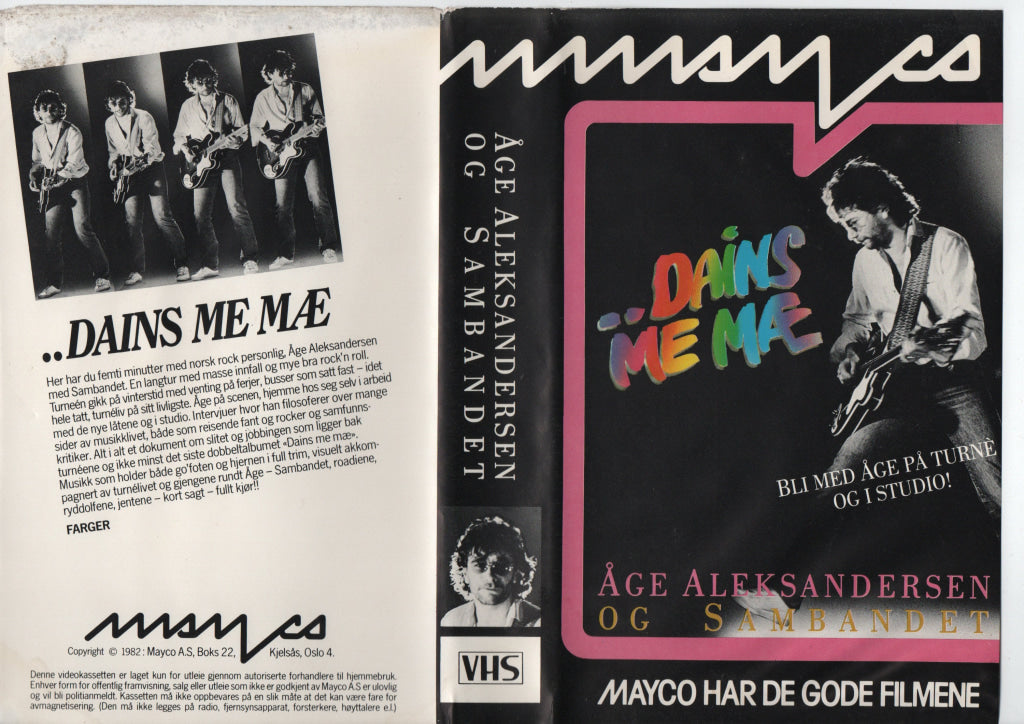 Download / Stream:.. Dains me mæ. Åge Aleksandersen og Sambandet. 1982. VHS Big Box. Norwegian. VHS