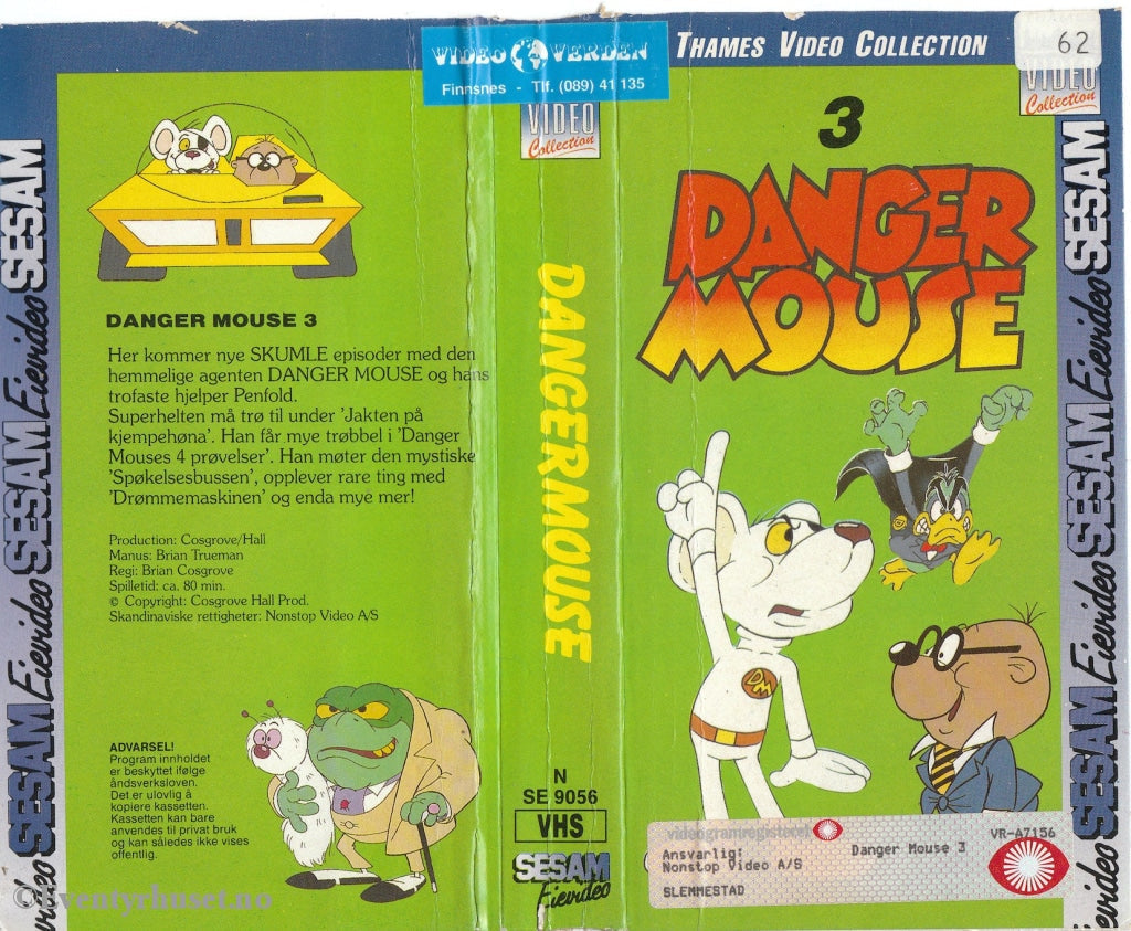 Download / Stream: Danger Mouse. Vol. 3. Vhs. Norwegian Subtitles. Vhs