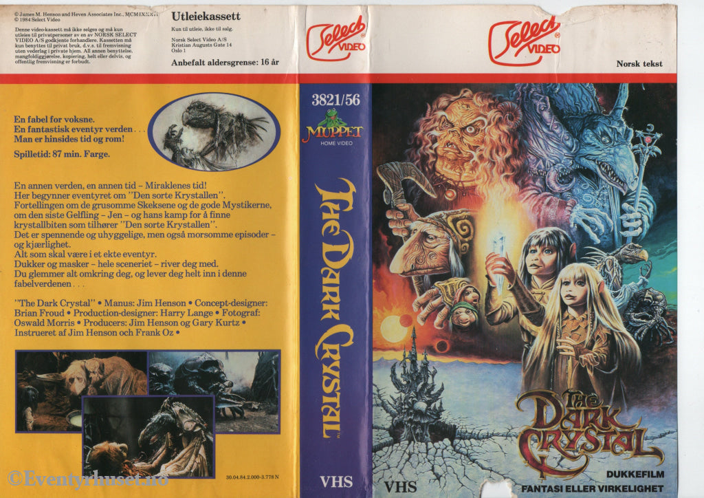Download / Stream: Dark Crystal. 1984. VHS. Norwegian subtitles. VHS