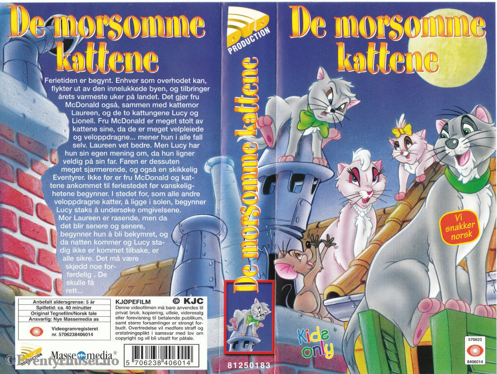 Download / Stream: De Morsomme Kattene. Vhs. Norwegian Dubbing. Vhs