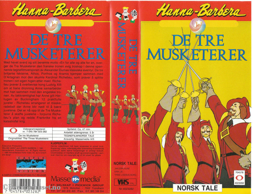 Download / Stream: De Tre Musketerer. Vhs. Norwegian Dubbing. Vhs