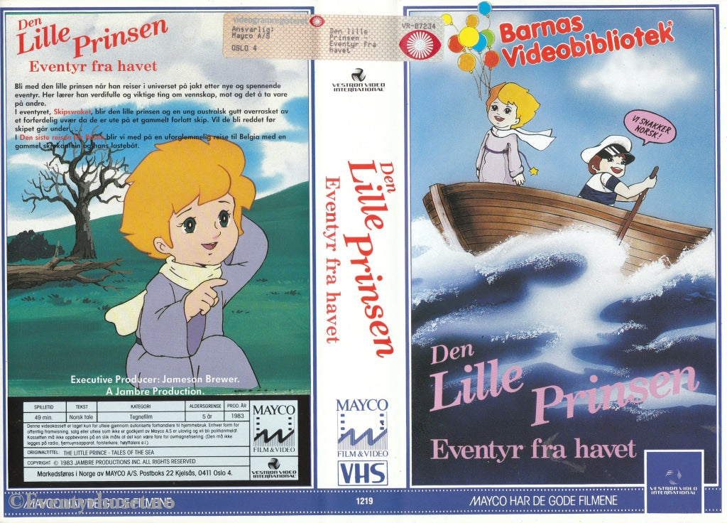 Download / Stream: Den Lille Prinsen - Eventyr Fra Havet. 1983. Vhs Big Box. Norwegian Dubbing.
