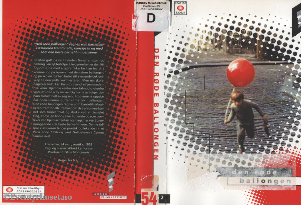 Download / Stream: Den Røde Ballongen. 1956. Vhs Big Box. Norwegian Release.