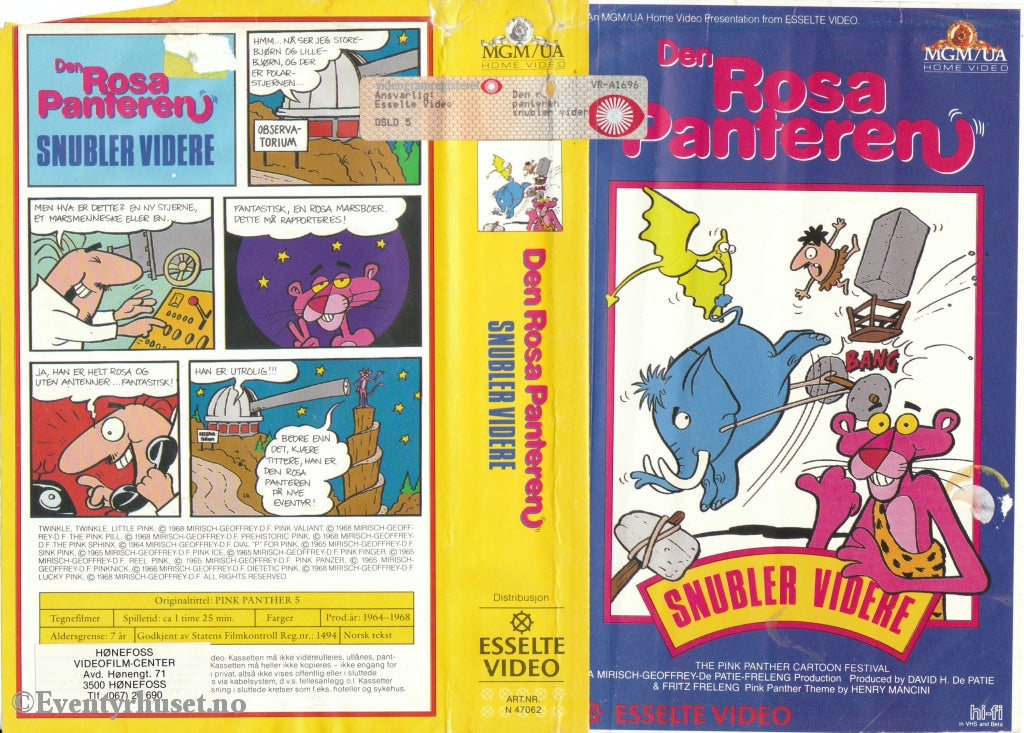 Download / Stream: Den Rosa Panteren Snubler Videre (Pink Panther 5). 1964-68. Vhs Big Box.