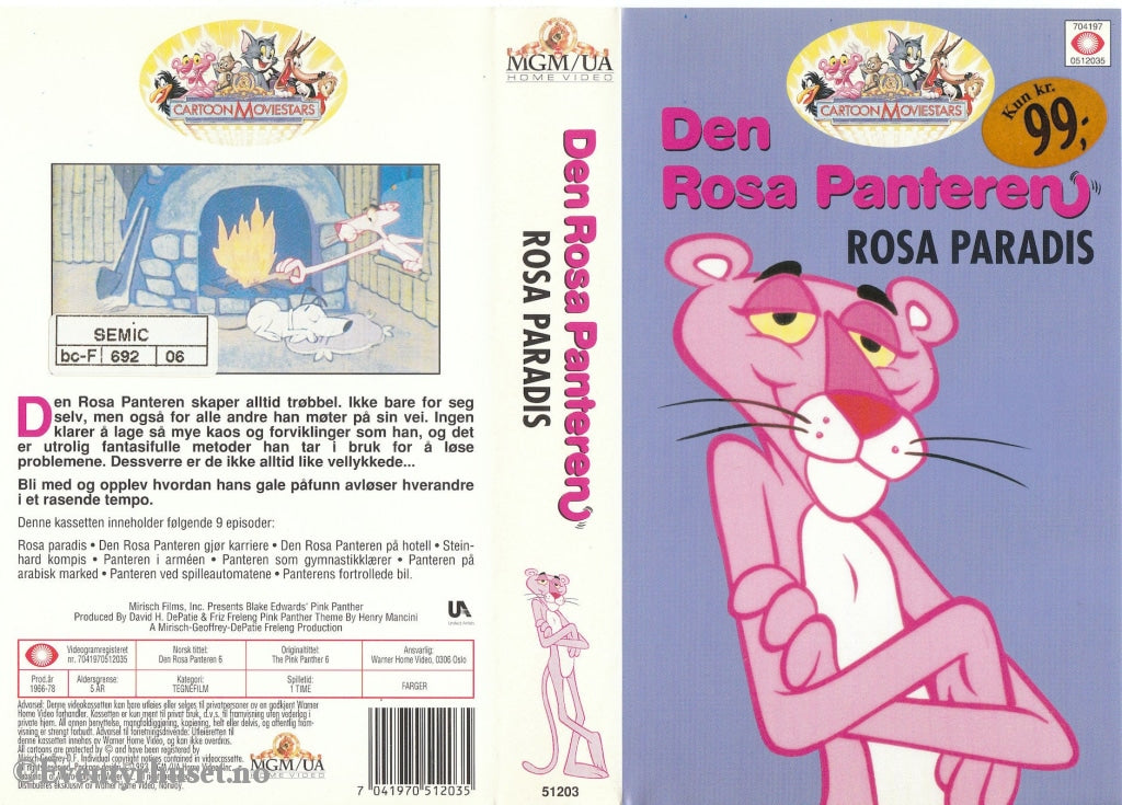 Download / Stream: Den Rosa Panteren. Vol. 6. Paradis. 1965-75. Vhs. Norwegian Distribution. Vhs