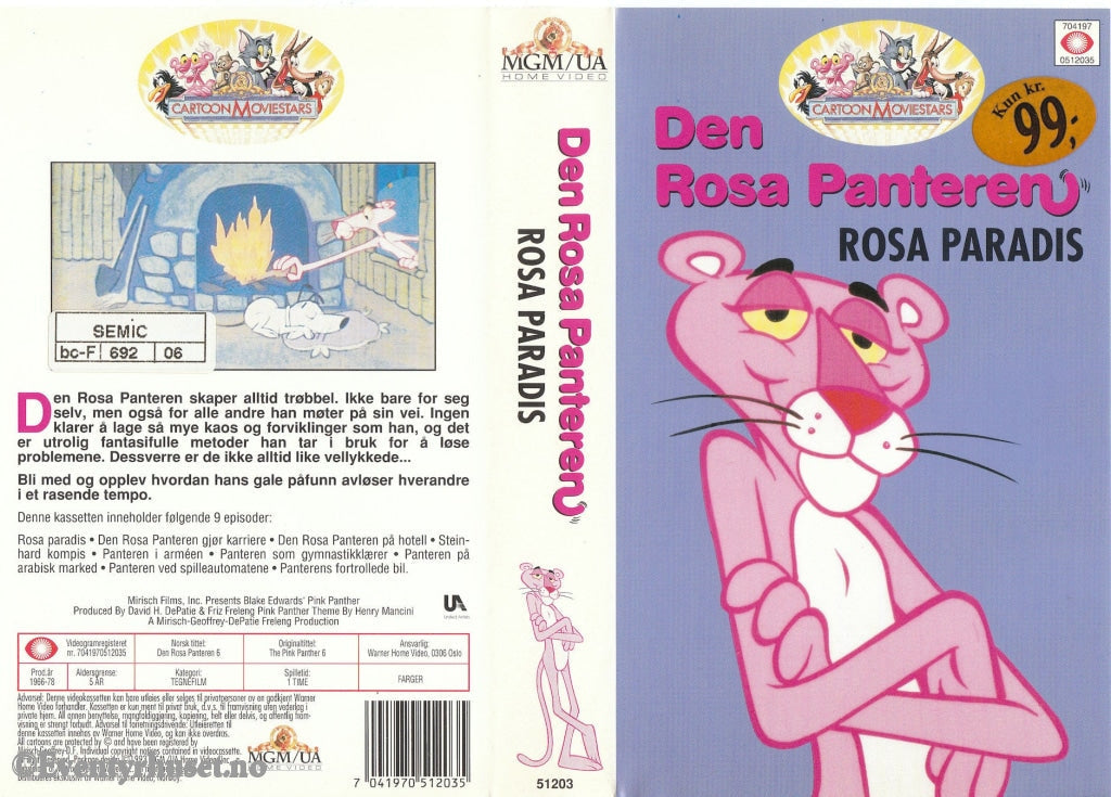 Download / Stream: Den Rosa Panteren. Vol. 6. Paradis. 1965-75. Vhs. Norwegian Distribution. Vhs