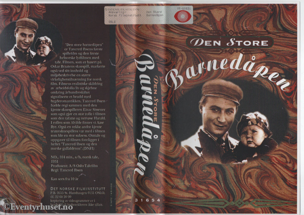 Download / Stream: Den store barnedåpen. 1931. VHS Big Box. Norwegian. VHS