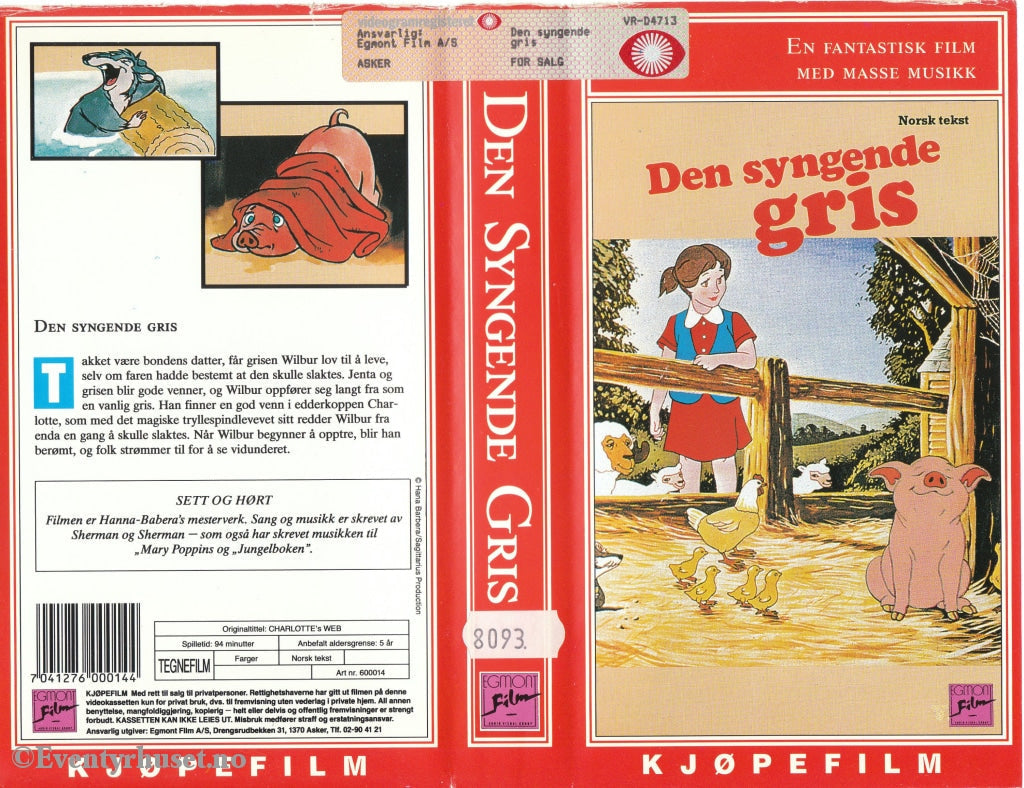 Download / Stream: Den Syngende Gris. Vhs. Norwegian Subtitles. Vhs